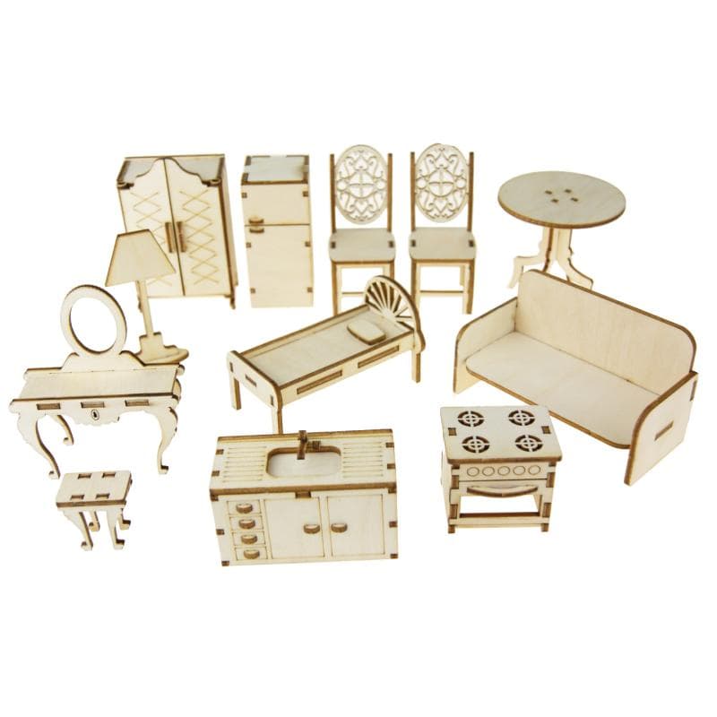 Furniture for dolls to paint and assemble